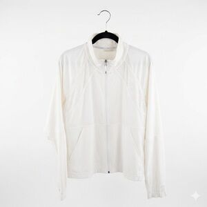 CALIA by Carrie Underwood White Perforated Full Zip Jacket Medium
